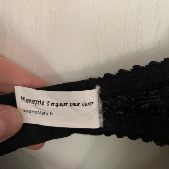 Monoprix Lace Bra with Velvet Polka Dot Detail - Picture 3 of 6